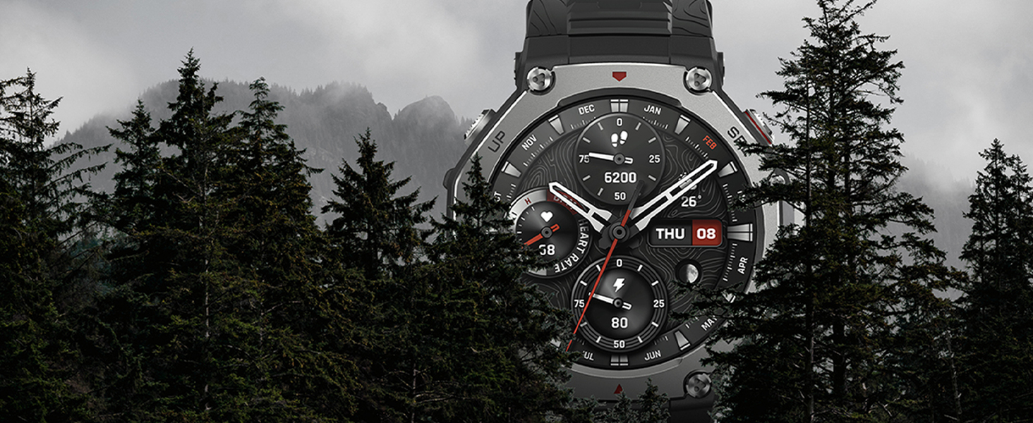 Смарт-годинник Amazfit T-Rex 3 Outdoor 48мм AMOLED GPS NFC Чорний