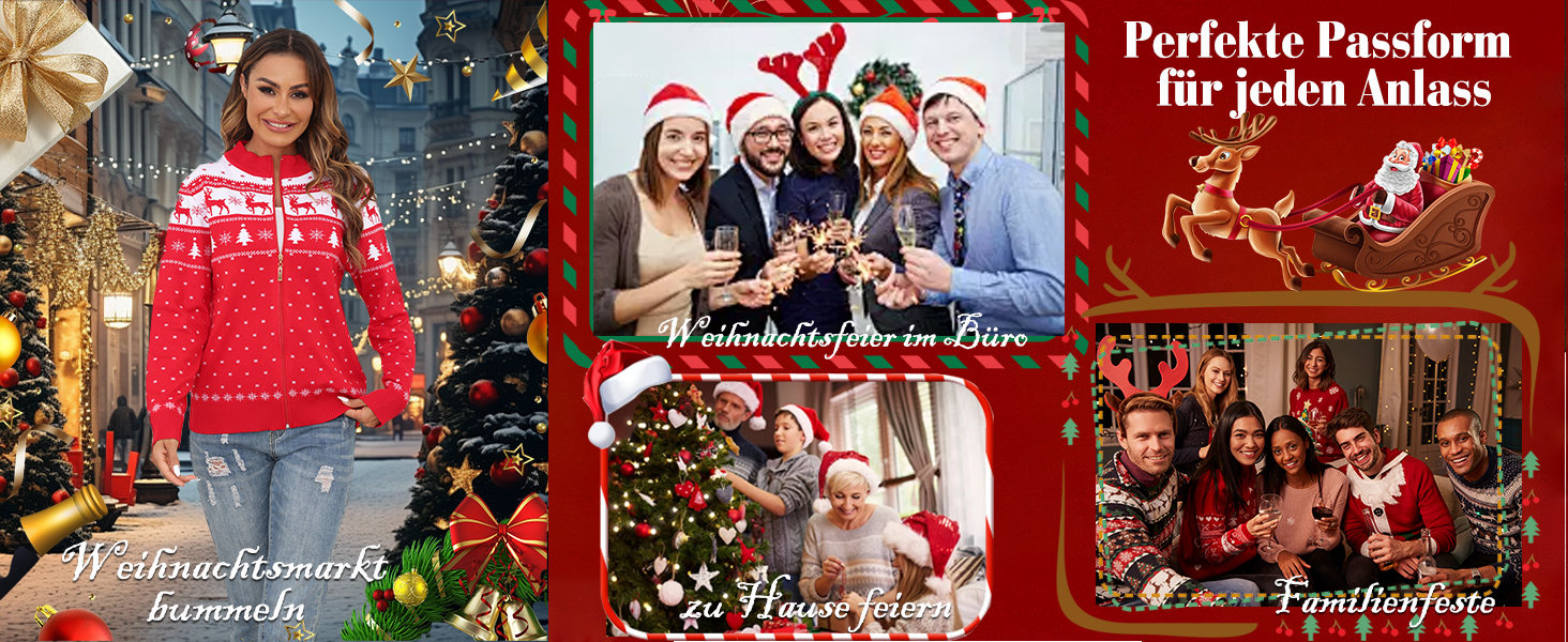 Синій жіночий святковий светр-кардиган Sykooria з капюшоном та блискавкою, теплий, на блискавці, для святкування Різдва, розмір S-XXL