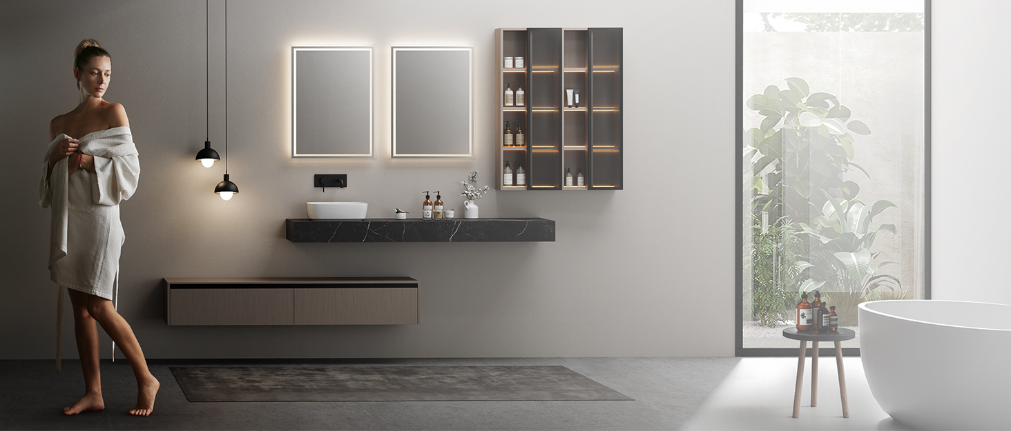 Дзеркало для ванної кімнати EMKE круглої форми з підсвічуванням 80 см - кругле дзеркало з 3 кольорами світла, регулюванням яскравості, сенсорним управлінням, функцією пам'яті та енергозбереженням. Розміри: 80 см x 80 см