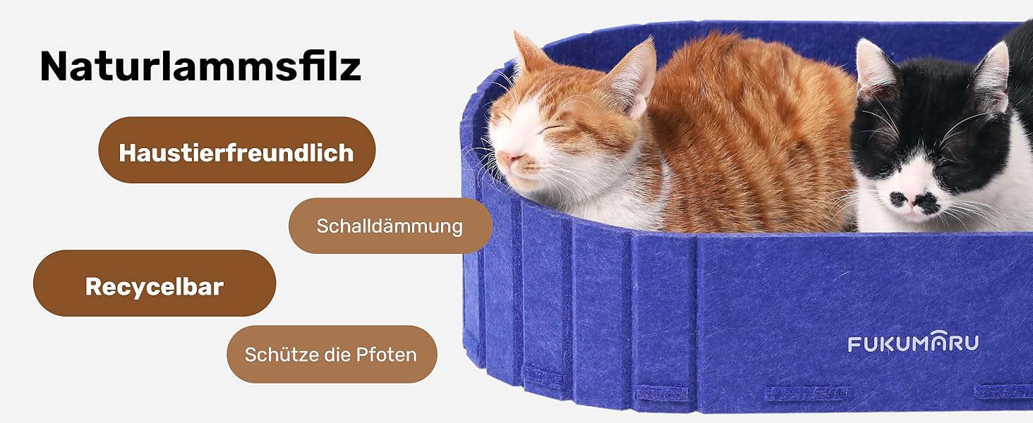 Котячий когтетоп FUKUMARU: диван з картону та фільцу, 61 см, блакитний