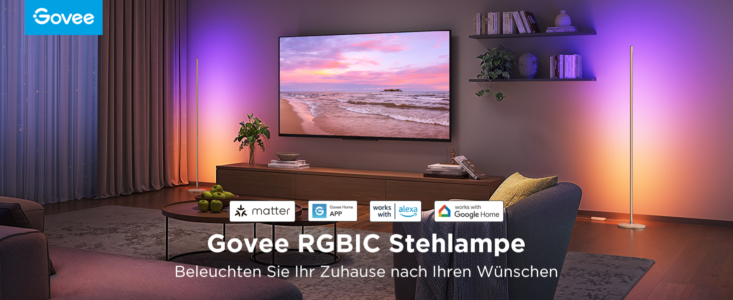 Govee LED-лампа настільна RGBIC, Wi-Fi, диммування, сумісна з Alexa та Google Assistant, 16 млн кольорів, 58 режимів, музичний режим, DIY для ігор та спальні (Золотий, 1 шт.)
