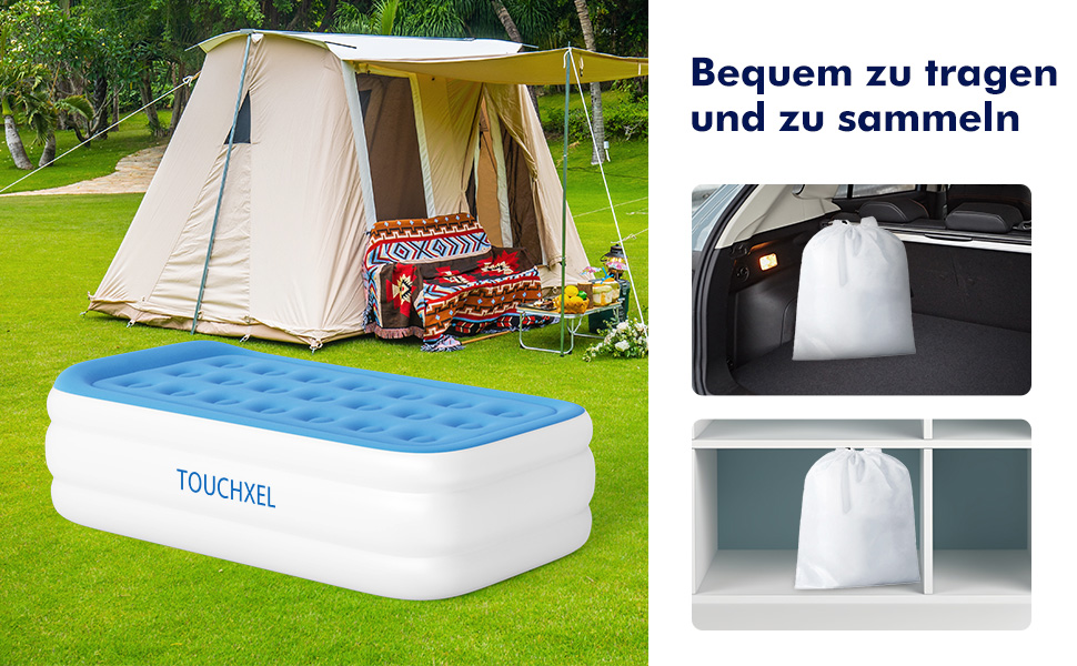 Надувний матрац односпальний з електричним насосом (Чорний)