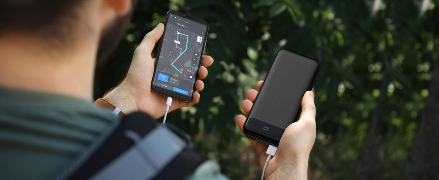 Enerwow Power Bank 27000mAh: Швидка зарядка 30W PD, Digital Display, USB-C, для iPhone 15/14/13/12 Pro Max та інші пристрої, чорний