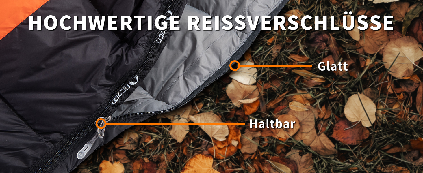 Сплячий мішок пуховий зимовий, 600FP+ преміум-пух, 12°C до -24°C, легкий та теплий для 3-4 сезонів, кемпінг, трекінг, чорний 7°C (оранжевий 0°C)