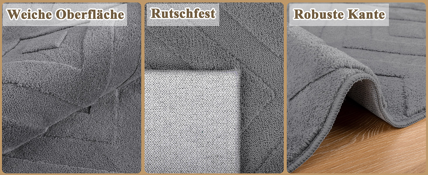 Килимок для вітальні SHACOS з коротким ворсом, сірий, 120 x 160 см. Геометричний килим з 3D ефектом, антиковзаюча підкладка, для спальні, їдальні