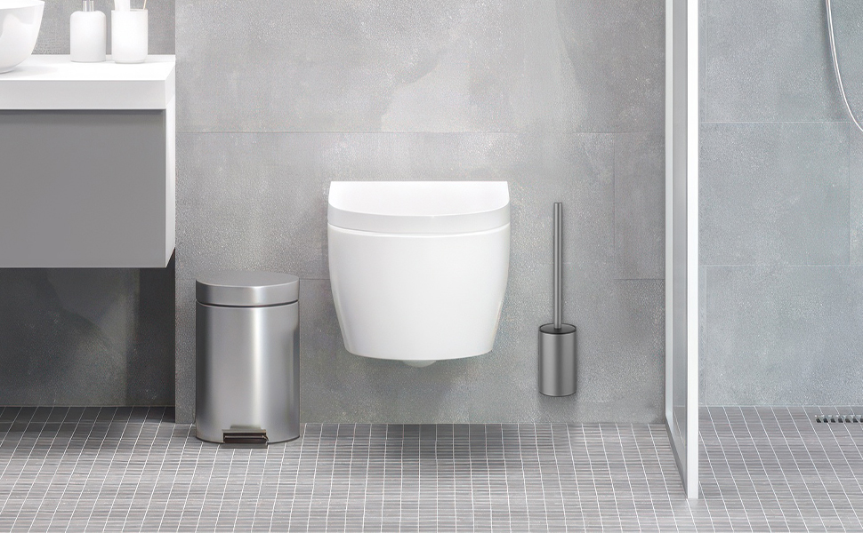 Набір для чищення унітазу з нержавіючої сталі 304, комплект з 2 насадками (круглі сірі)