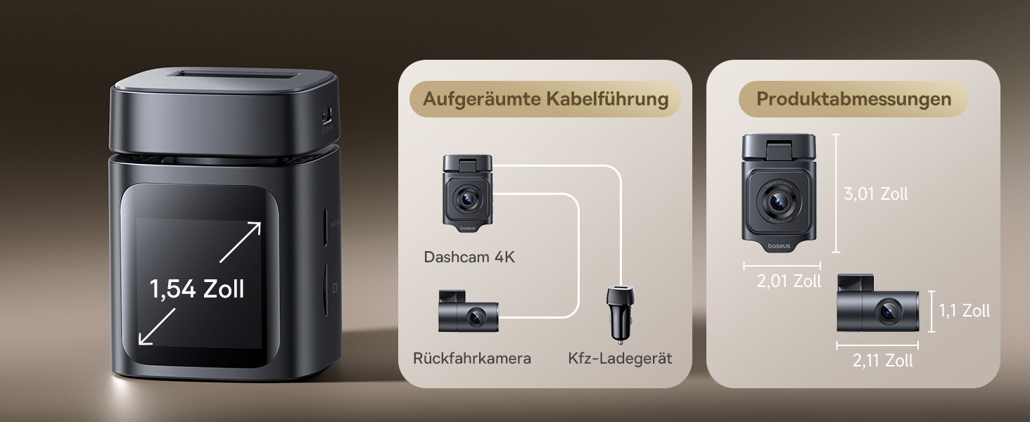 Автомобільний відеореєстратор Baseus VD1 Pro 4K+1080P з сонячною панеллю, режимом паркування, STARVIS нічним баченням, GPS, 5GHz Wi-Fi та карткою пам'яті 32GB