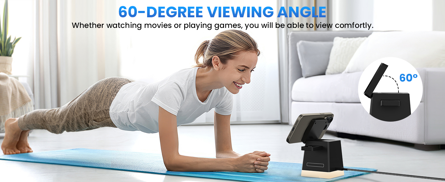 Бездротовий зарядний пристрій JoyGeek: для iPhone, Apple Watch, AirPods (чорний)