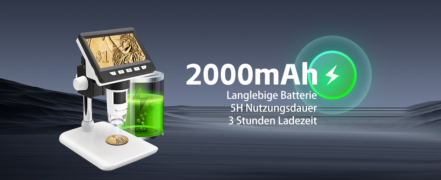 USB мікроскоп Misilmp з LCD екраном 4.3 дюйма, 1000x збільшення, 1080P, з LED підсвічуванням, для дітей та дорослих, сумісний з MacOS та Windows