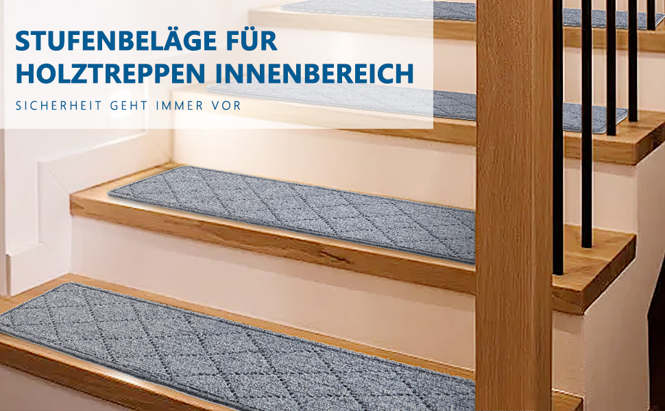 Килимок на сходинки, антиковзаючі, 20x76 см (15 шт), килимки на сходи, багаторазовий клей для чистих поверхонь, захист сходів для дітей, сірий