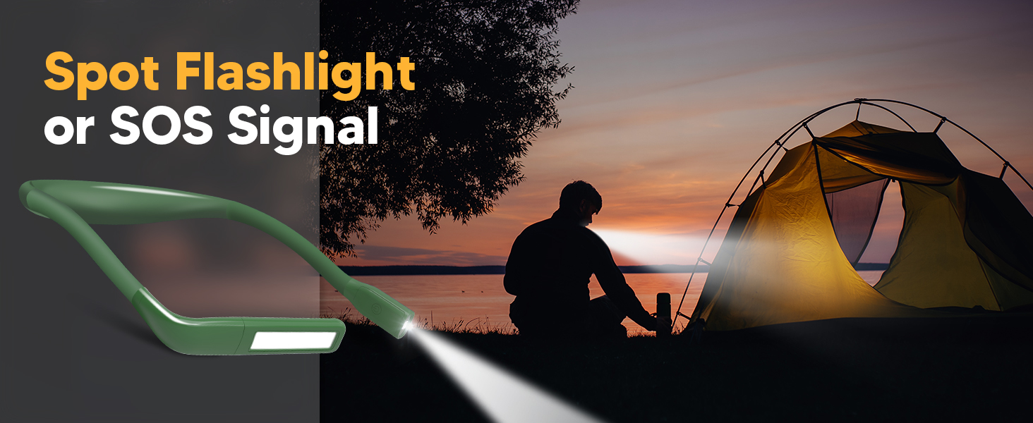 LED лампа на шию для читання Buch: світло для книги, в'язання, рукоділля (зелена). 3 режими освітлення