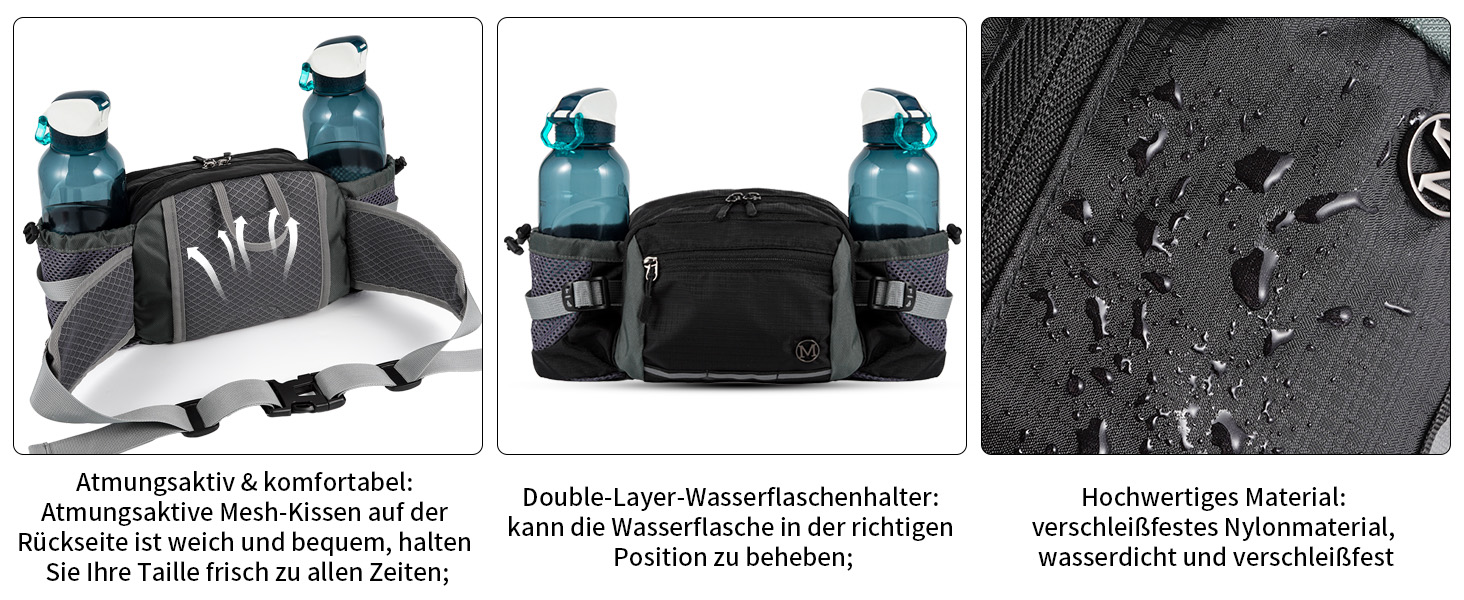 Тактична поясна сумка 6L для туризму, прогулянок з собакою, бігу, велоспорту, риболовлі та подорожей, чорна