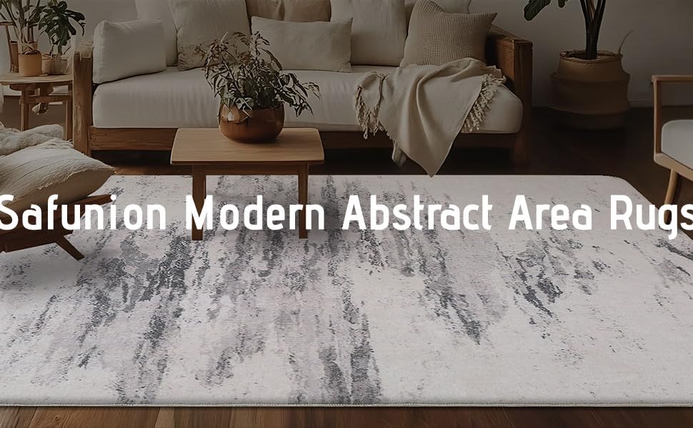Килим Safunion для вітальні: великий сучасний абстрактний килим з коротким ворсом, м'який килим для спальні (80 x 120 см, 120 x 160 см), абстрактний коричнево-багатокольоровий