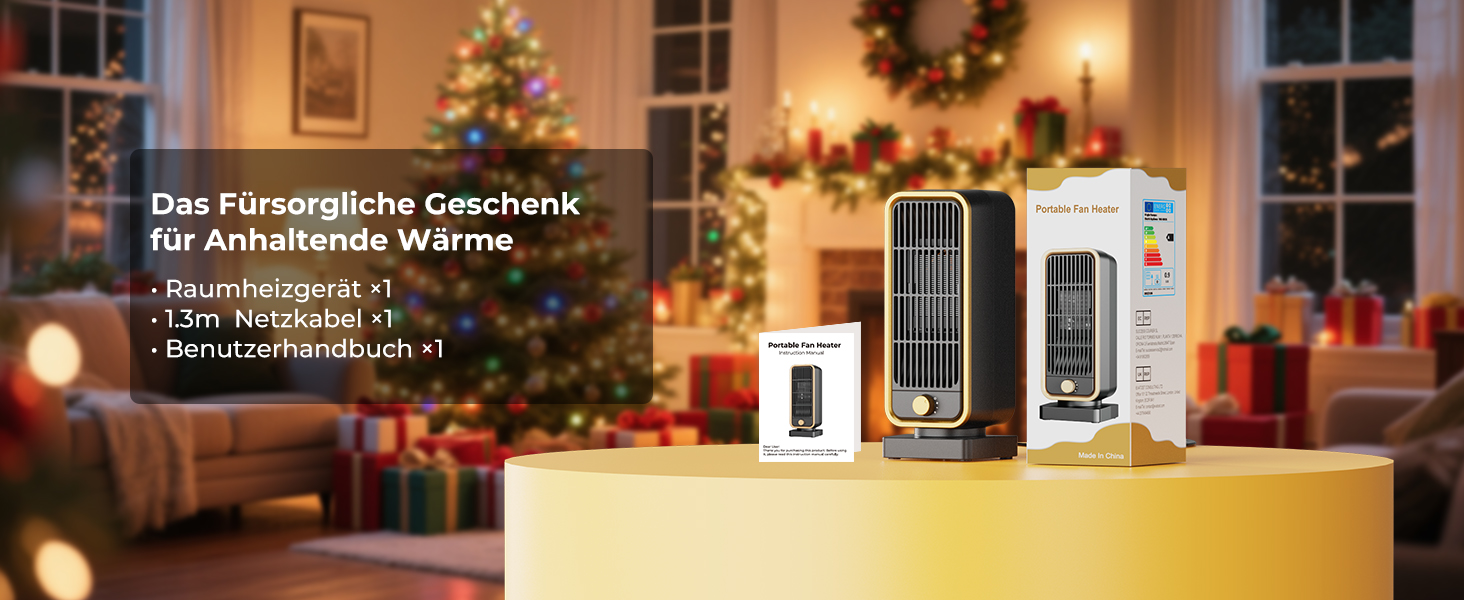 Електричний обігрівач 2000W з енергозбереженням, тихий, 3 режими, PTC кераміка, швидкий нагрів, ECO режим, пульт, таймер 12H, поворот 70°, для офісу, спальні, ванної кімнати (чорний)