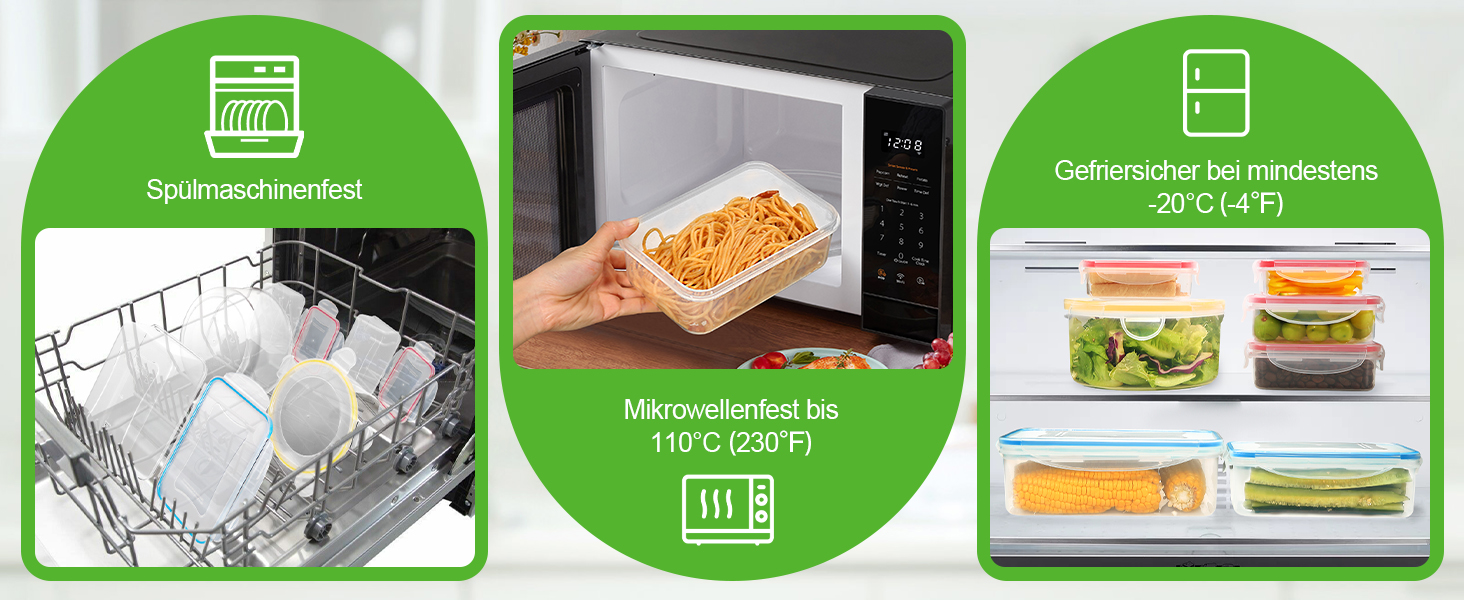 Набір контейнерів для зберігання їжі YASHE 50 шт. з кришками, BPA-Free, для кухні