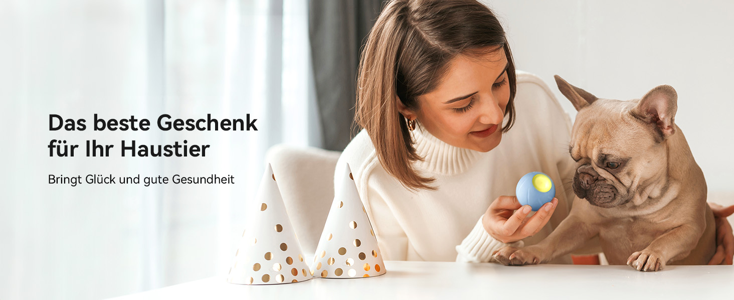 Інтерактивна іграшка для собак Wicked Ball, саморухомий м'яч з LED підсвіткою, 3 режими, синій