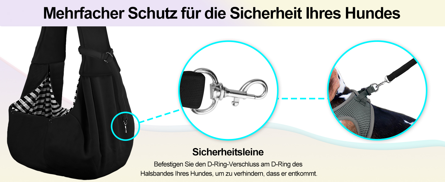 PetLoft Сумка-переноска для собак, реверсивна, регульована, крос-боді, з кріпленням для нашийника (колір: коричневий)