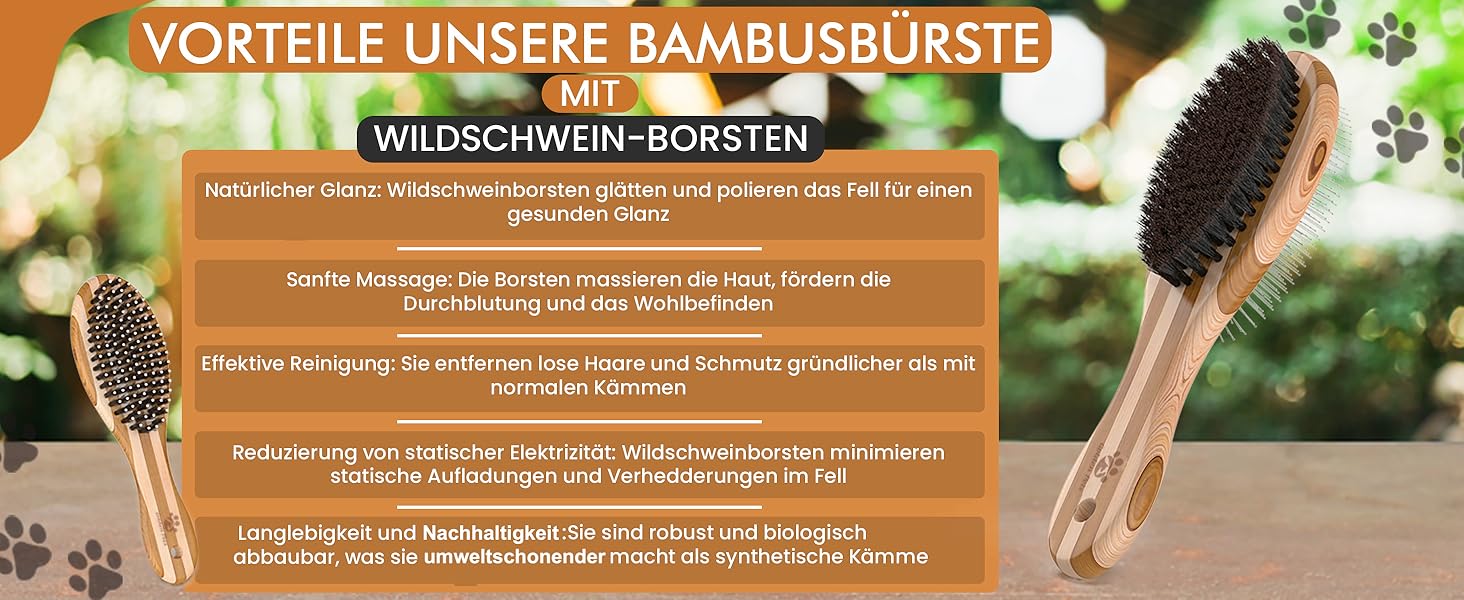 Бурштук для собак та котів 2-в-1: розчісування та вичісування | Для середньої та довгої шерсті | Гребінець для підшерстка | + Безкоштовний електронний посібник з догляду