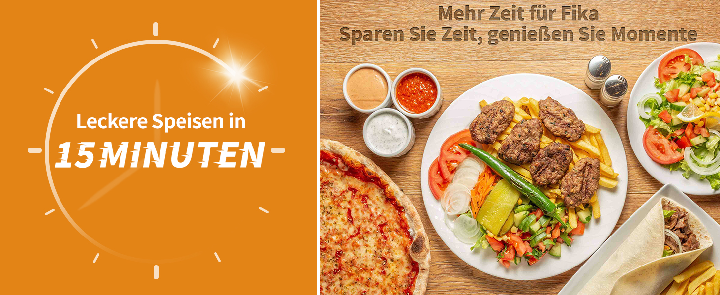 Електрична фритюрниця повітряна 11л, 2 камери з грилем, 10-в-1, без олії, з нагадуванням про струшування <60дБ, з антипригарним покриттям, 78 рецептів