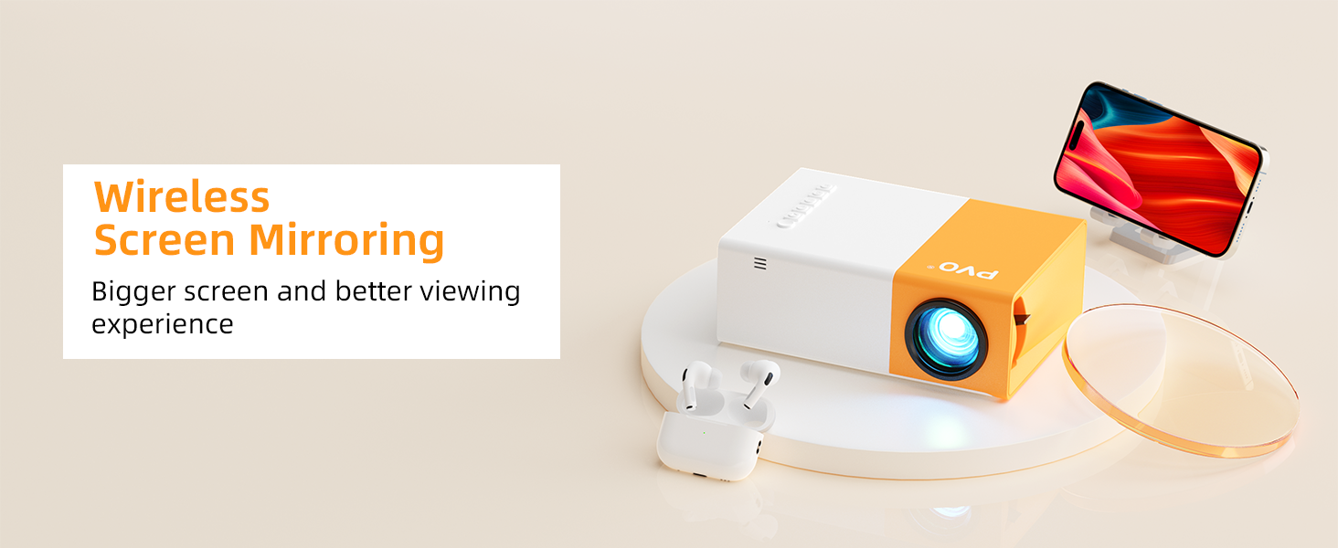 Портативний проєктор Mini Beamer YG300ProMax: Wi-Fi, дзеркалення екрану смартфона/планшета/ноутбука
