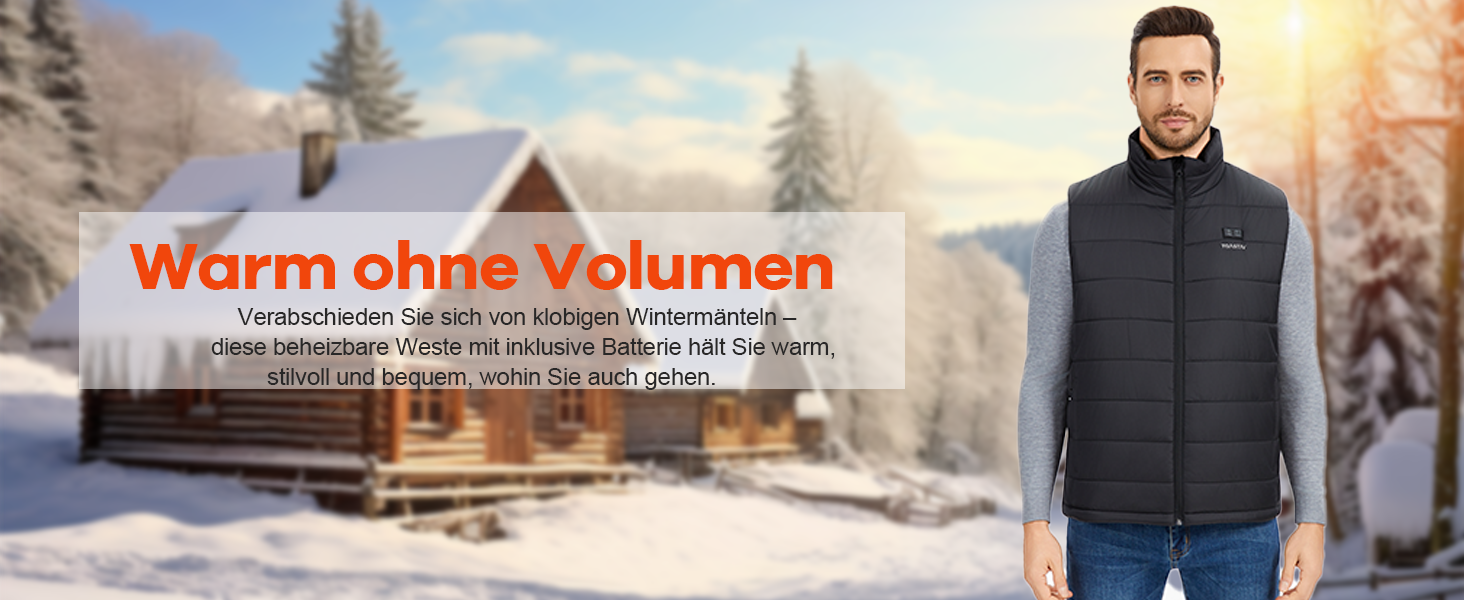 Обогреваемый жилет для мужчин с PowerBank 18400mAh, жилет з 8 зонами обігріву, чорний, L