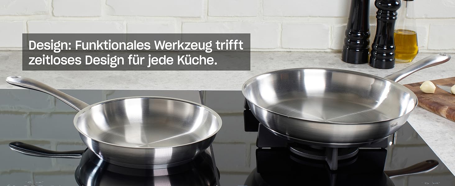 Сковорода Fissler Catania Edelstahl 28 см – нержавіюча сталь, індукція, термостійка до 230°C