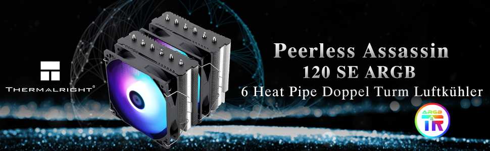 Thermalright Peerless Assassin 120 SE: Кулер CPU з 6 тепловими трубами, 2 x 120mm PWM вентилятори, для AM4/AM5/Intel LGA1150/1151/1200/1700/1851