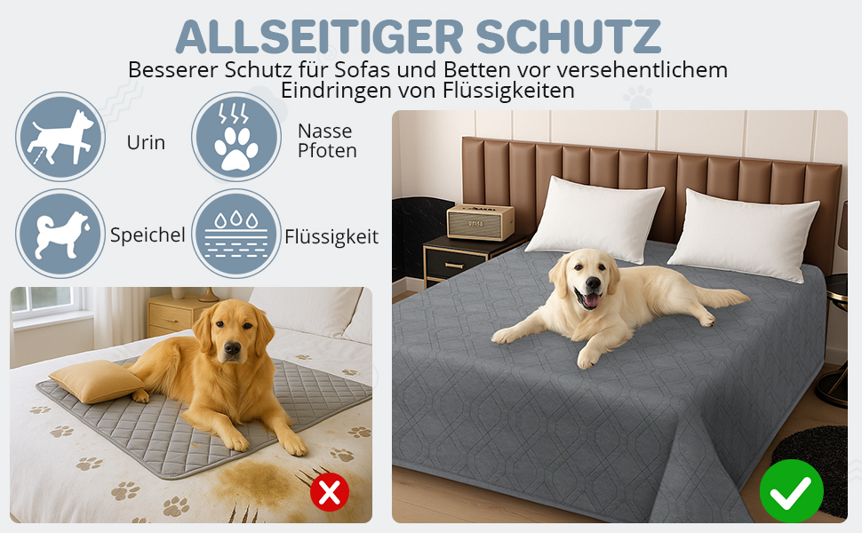 Водонепроникний килимок для собак Luvore, захист дивану та ліжка, 137x208 см