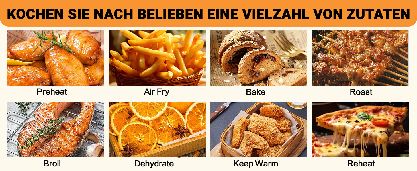 Фритюрниця повітряна подвійна 12л з 8 програмами та рецептами | Регулювання температури до 200°C, срібна