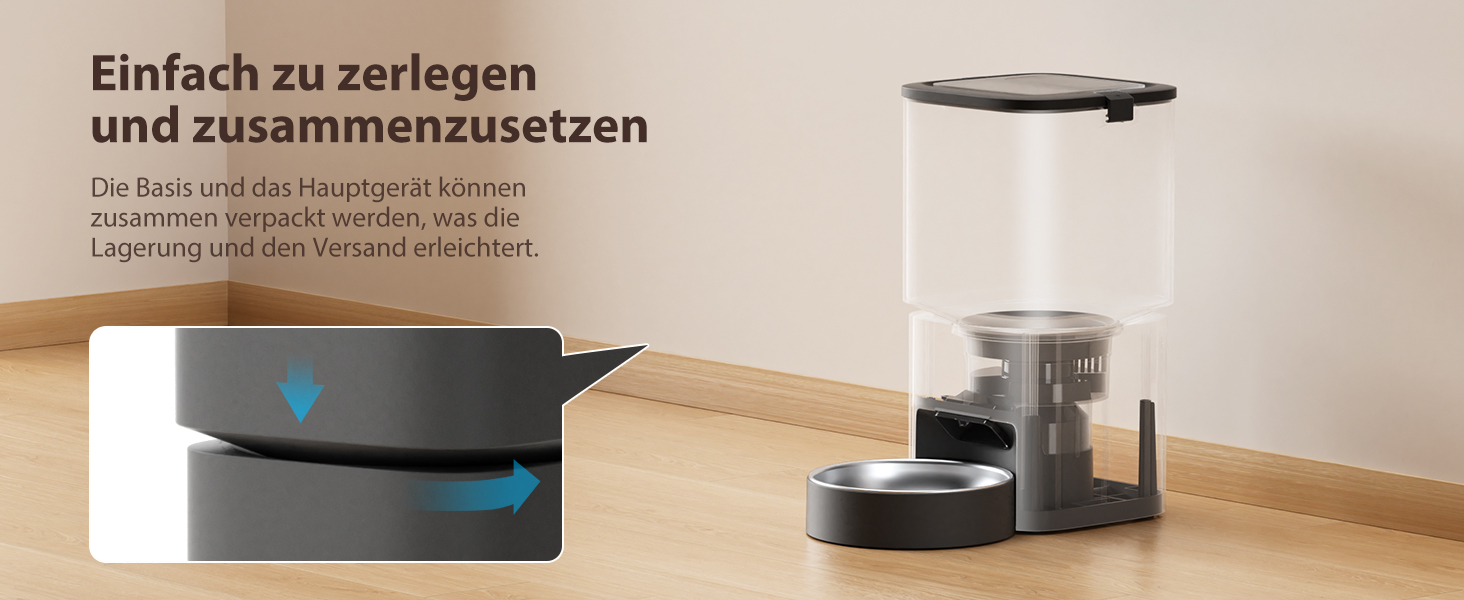 Автоматичний годівниця для котів та собак з Wi-Fi, 5L, керування через додаток, 1-10 прийомів їжі на день