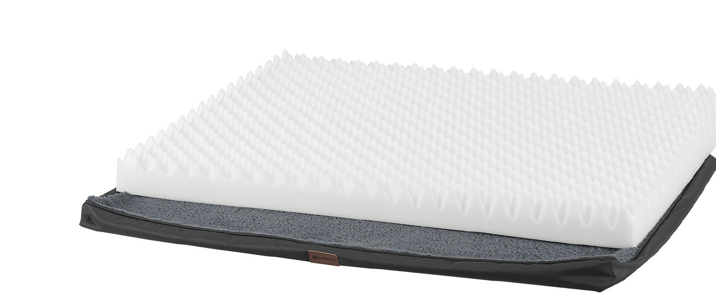 Ортопедичне ліжко для собак Juskys Milow, 76x51 см, сіре - м'яке та стабільне, знімний та пральний чохол - подушка для собак, килимок для маленьких собак