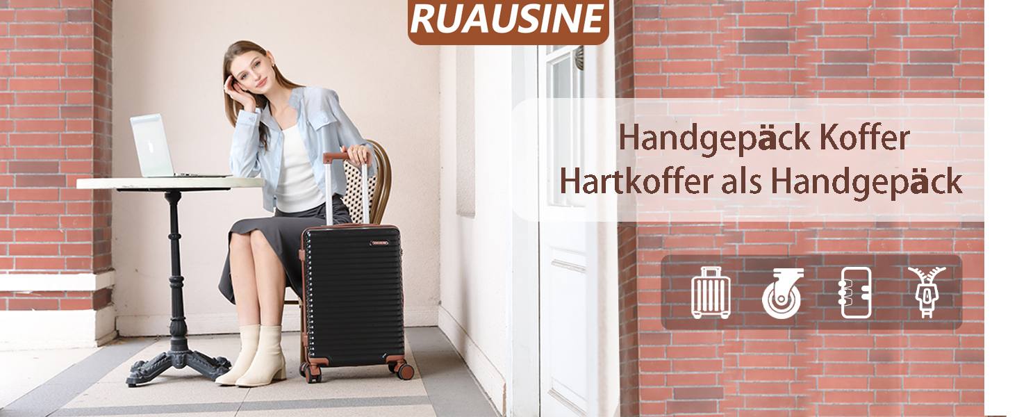 Жорсткий валіза ручної огляду з 4 колесами-спіннерами, TSA-замок, легкий, для подорожей