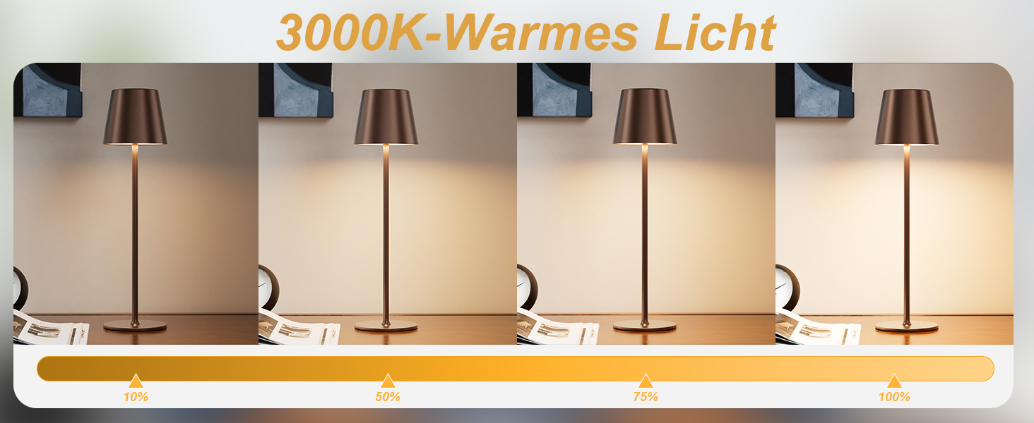 Набір з 2 бездротових настільних світильників LED з акумулятором, диммер сенсорний, 3 режими кольору, USB-C зарядка для спальні, столу, кемпінгу (Чорний)