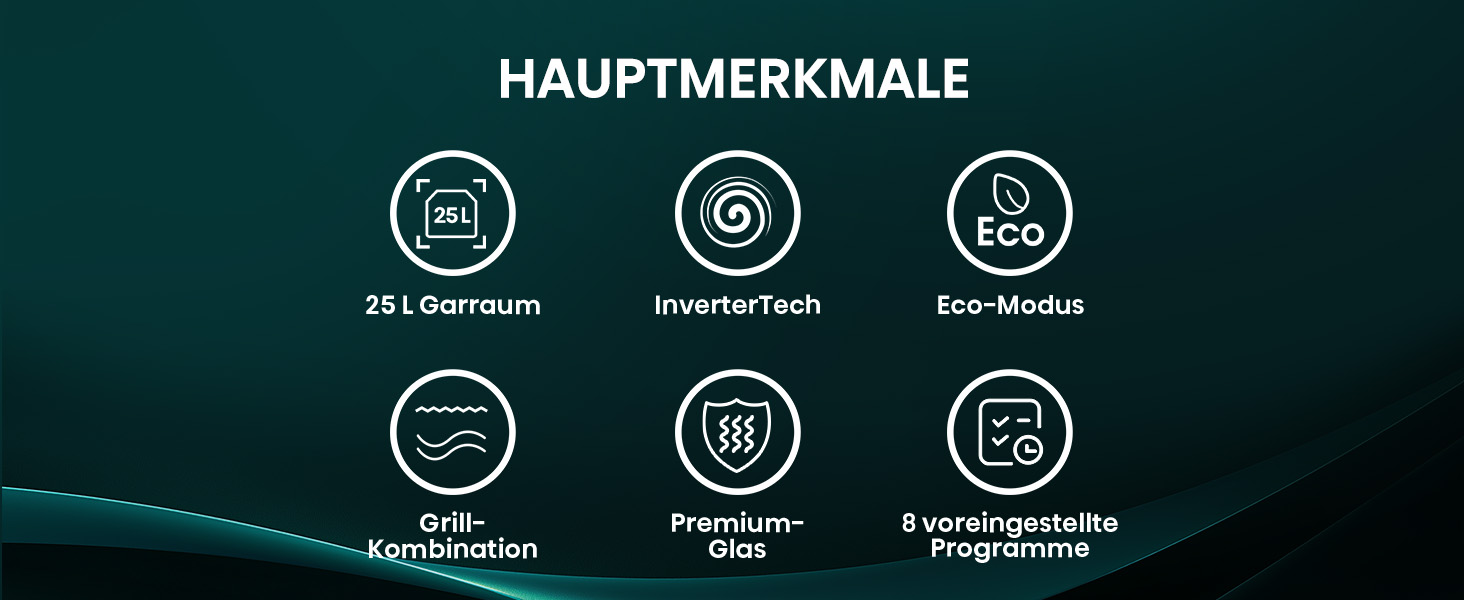 Мікрохвильова піч Hisense H20MOBS4HI 25 л з InverterTech, керамічним покриттям та цифровим керуванням