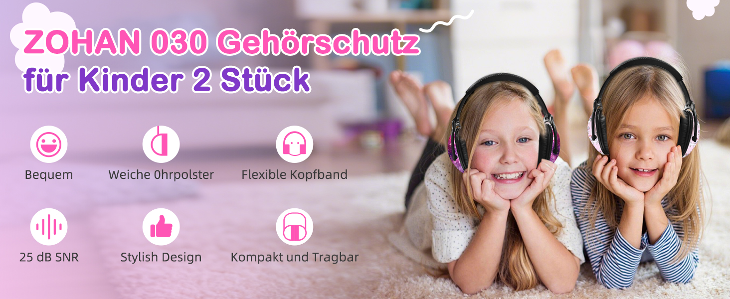 Навушники для захисту від шуму ZOHAN 030 для дітей 3-18 років (для аутизму), універсальний розмір, галактика+єдиноріг