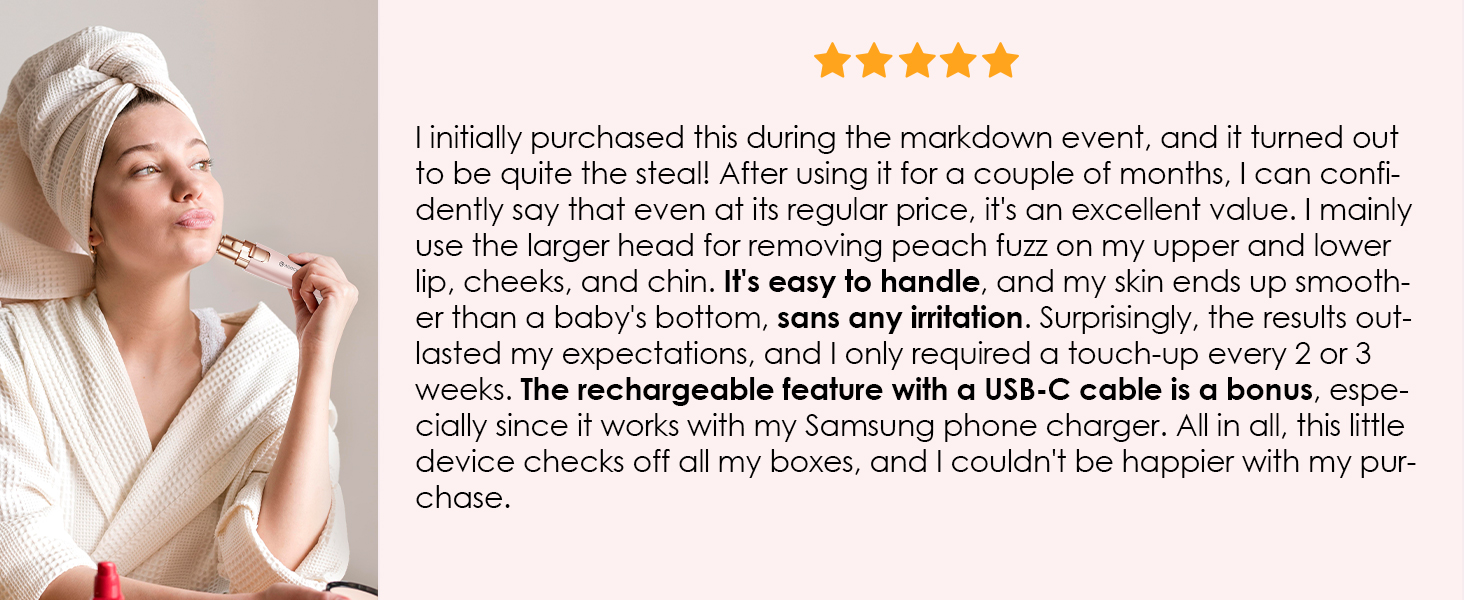 Триммер для обличчя та брів 2-в-1 VG VOGCREST з LED-підсвічуванням (Рожеве золото)