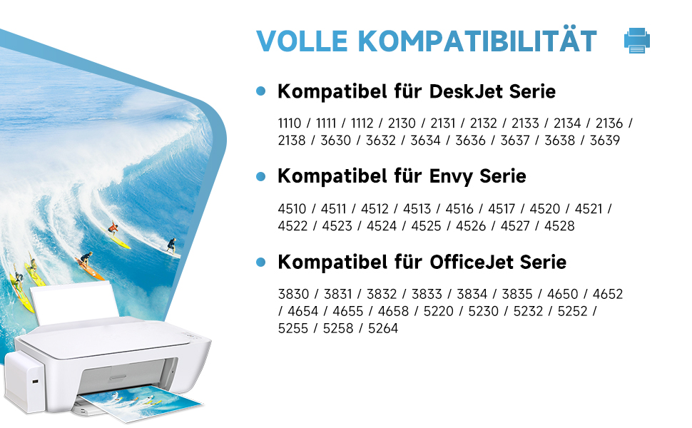 Картриджі для принтера HP 302 XL сумісні (чорний та кольоровий), Multipack для HP Envy 4520, 4525, 4527, DeskJet 3630, 3636, OfficeJet 3830, 3831, 5230, 5232