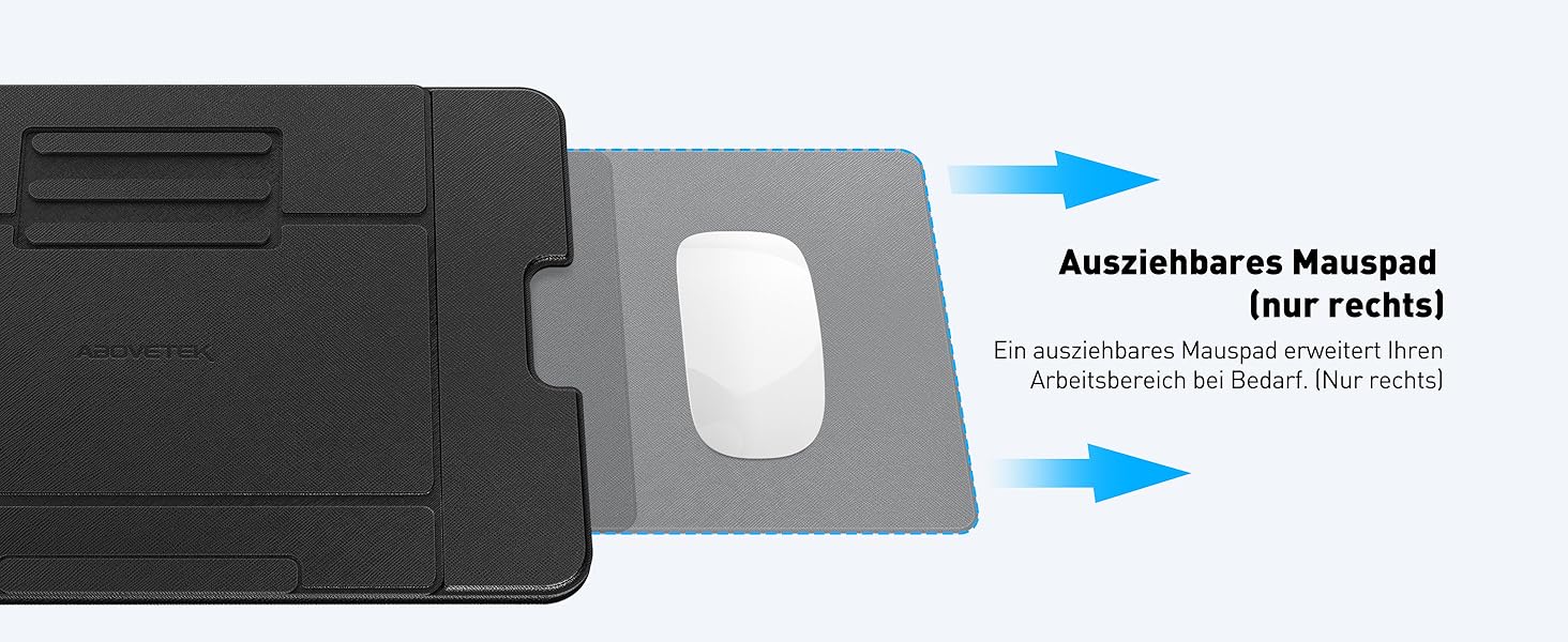 Зручний лапдеск AboveTEK для ноутбука: ергономічний, з антиковзким покриттям, захистом від нагріву та вбудованим ковриком для миші. Ідеально для роботи в ліжку, на дивані та в подорожах (чорний)