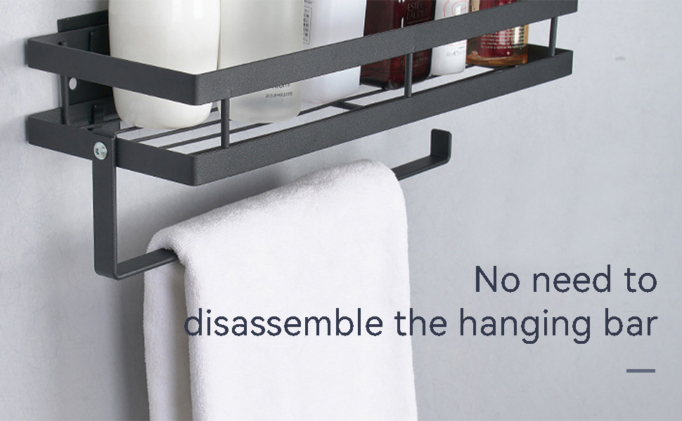 Настінна полиця для спецій та кухонного приладдя, 35 см, чорна