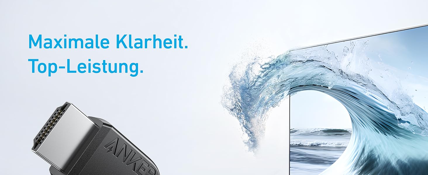 HDMI кабель Anker 8K 60Hz, 1.8м, Ultra HD, 48Gbps, eARC, Dolby Atmos, сумісний з Xbox Series X, TV