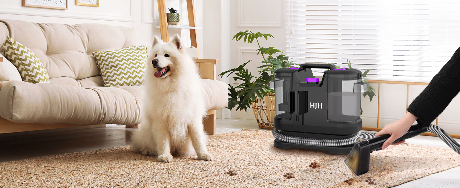 Пилосос для миття килимів та м'яких меблів з насадкою для шерсті тварин, 450W, для дому та автомобіля