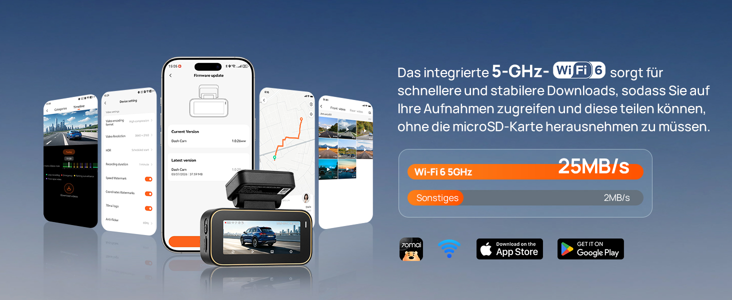 Автомобільний відеореєстратор 70mai A810 Lite 4K з Wi-Fi 6, передня та задня камери, чорний (Carbon Black)
