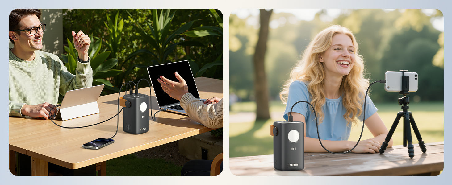 Power Bank Selore&S 60000mAh 100W з 5 портами USB-C для iPhone, Samsung, MacBook, iPad Pro, Switch, Steam Deck, Surface Go (Сірий)