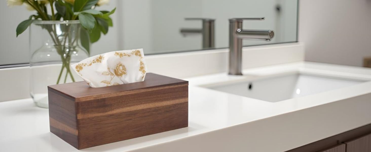 Дерев'яна коробка для серветок, прямокутна, 25 x 14 x 9.5 см, 1 шт.