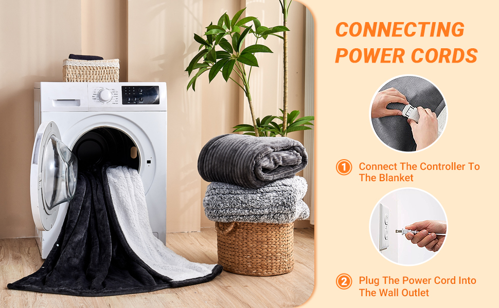 Електрична ковдра з підігрівом 130x180 см з автовимкненням, 10 температурних режимів, захист від перегріву, машинне прання, для холодних ночей, темно-сіра