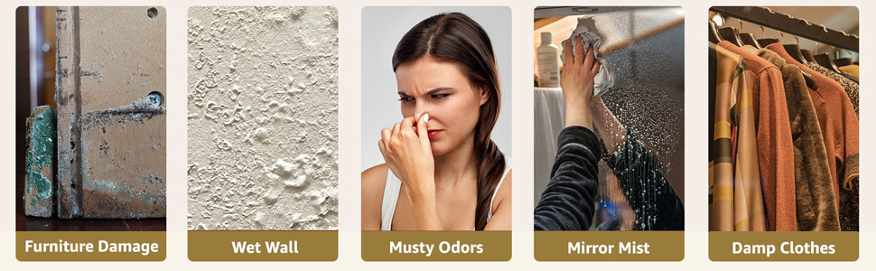 Електричний осушувач повітря 1.2L для дому та підвалу, 30м², з автовимкненням та освітленням