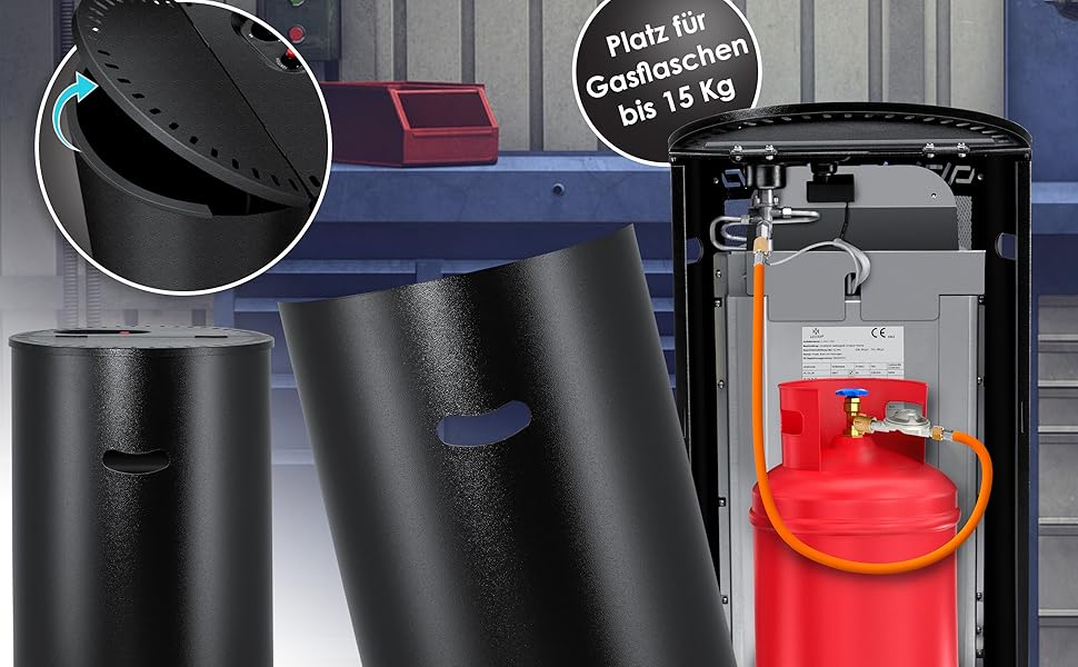 Газовий обігрівач KESSER® з керамічним інфрачервоним нагрівачем 4200 Вт (з газорегулятором та шлангом)