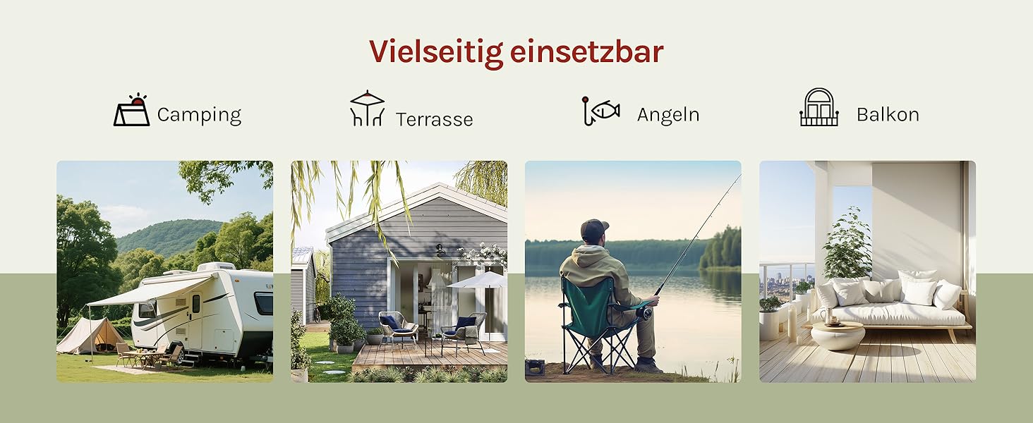 Складаний стіл Woltu для кемпінгу та відпочинку на природі 100x60 см, регульована висота, алюмінієвий і MDF, сірий