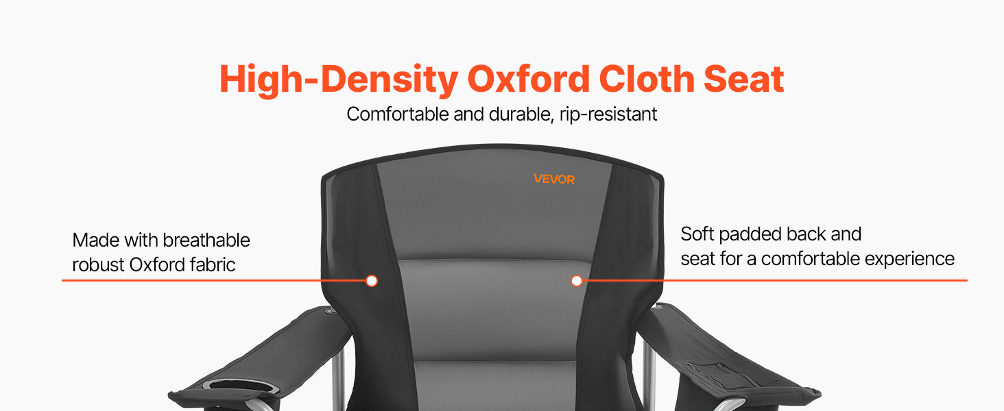 Складні кемпінгові крісла VEVOR 2 шт, надміцні (204 кг), з підлокотниками та підсклянником, для риболовлі та відпочинку на природі