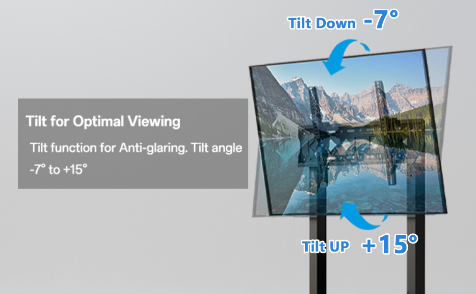 Мобільна підставка для телевізора з колесами, регульована по висоті, VESA 900x600, до 75 дюймів